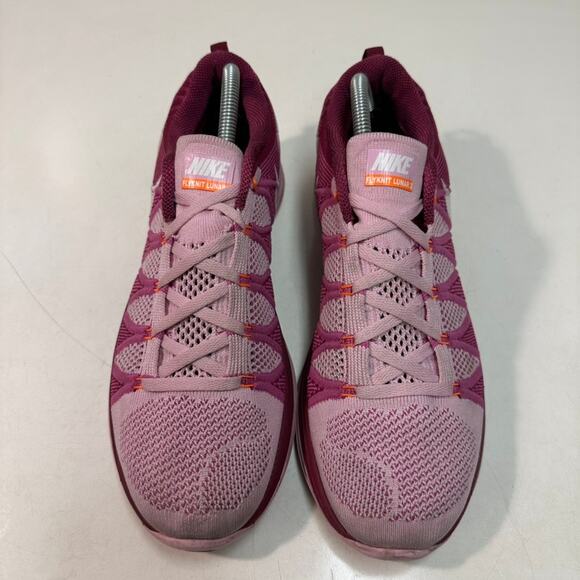 GOOD Nike Flyknit Lunar 2 Women's Running Shoes Pink Sneakers 10.5 - Picture 2 of 9